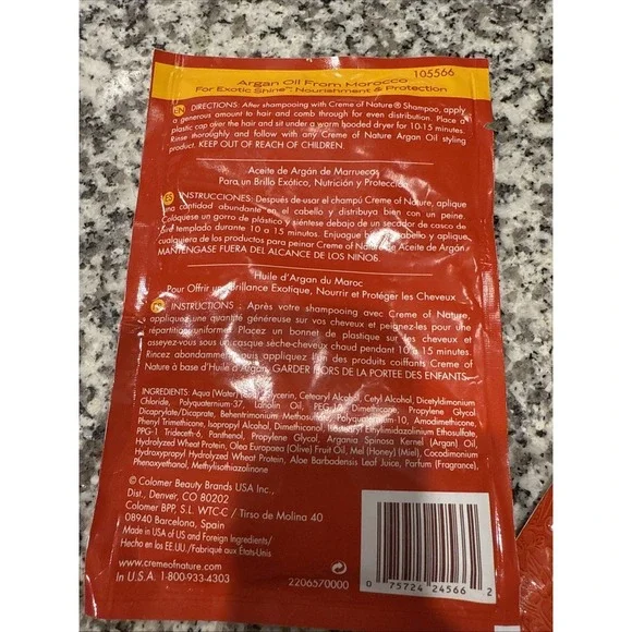 CREME of NATURE. ARGAN OIL Intensive CONDITIONING TREATMENT, 1.75 oz ( LOT OF 2) - Picture 2 of 2